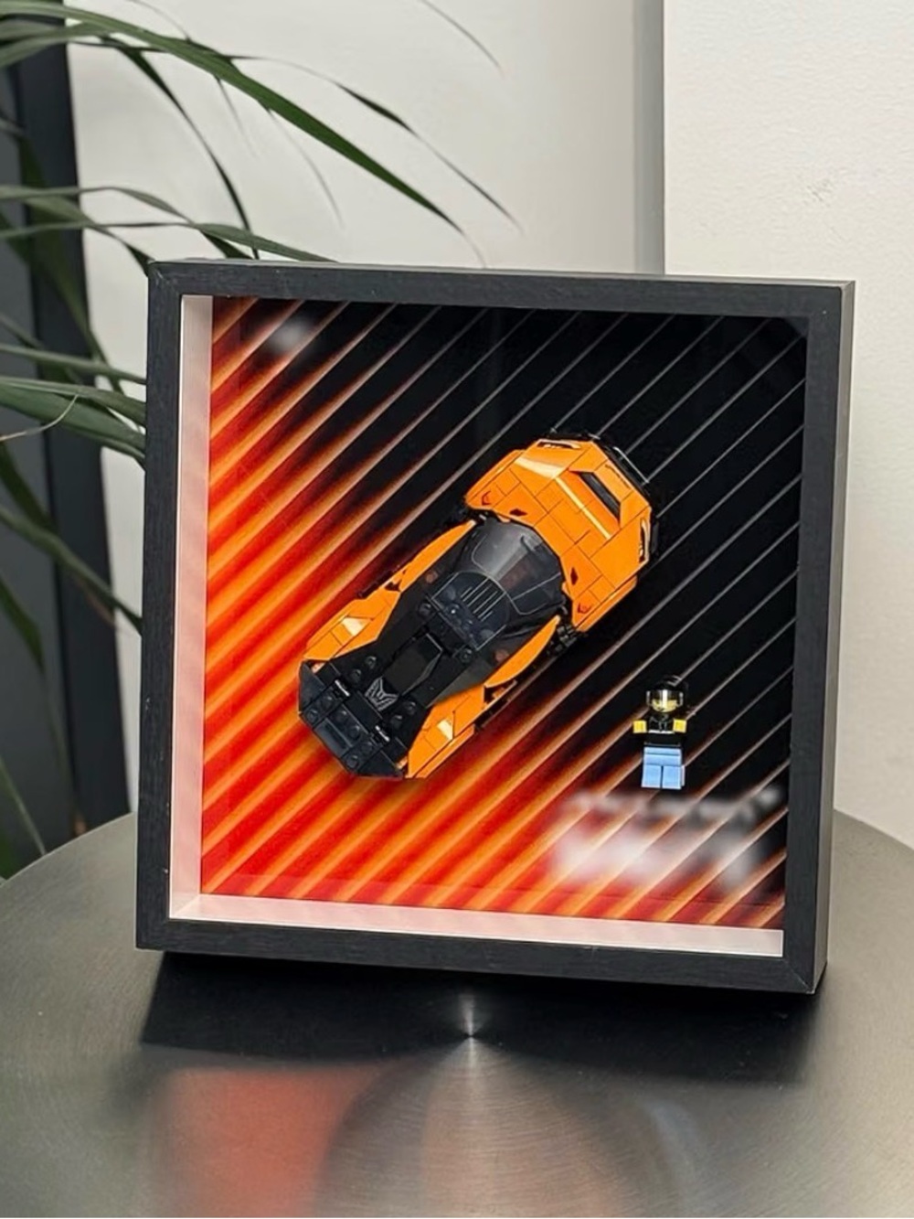 Orange Sports Car Shadow Box Wall Art - Home Accents